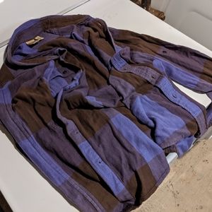 Purple plaid button down